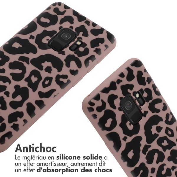 iMoshion Coque design en silicone avec cordon Samsung Galaxy S9 - Animal Pink