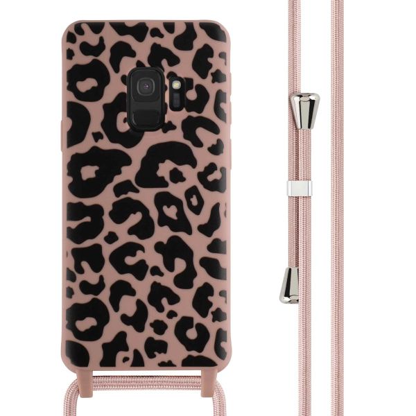 imoshion Coque design en silicone avec cordon Samsung Galaxy S9 - Animal Pink