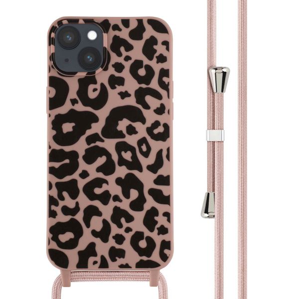 iMoshion Coque design en silicone avec cordon iPhone 14 Plus - Animal Pink