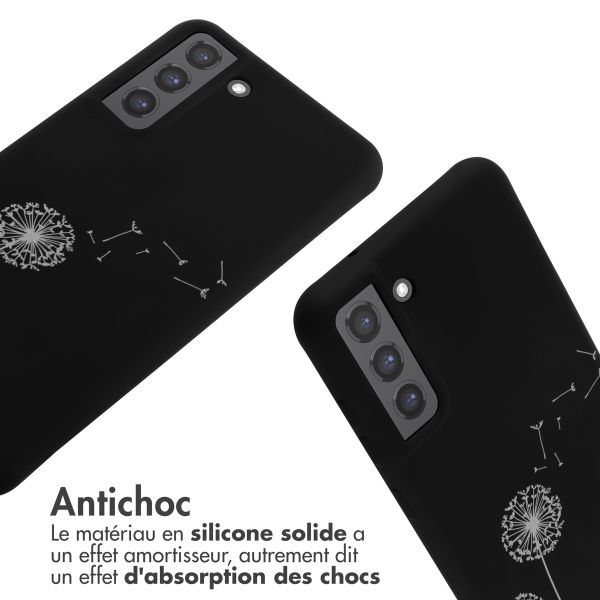 imoshion Coque design en silicone avec cordon Samsung Galaxy S21 FE - Dandelion Black