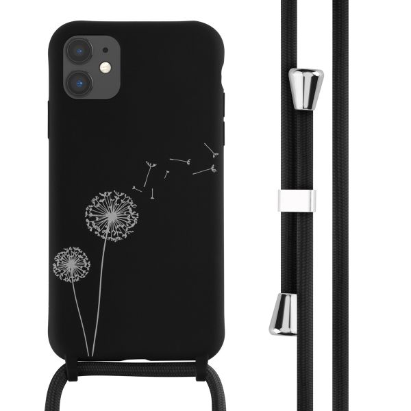 iMoshion Coque design en silicone avec cordon iPhone 11 - Dandelion Black