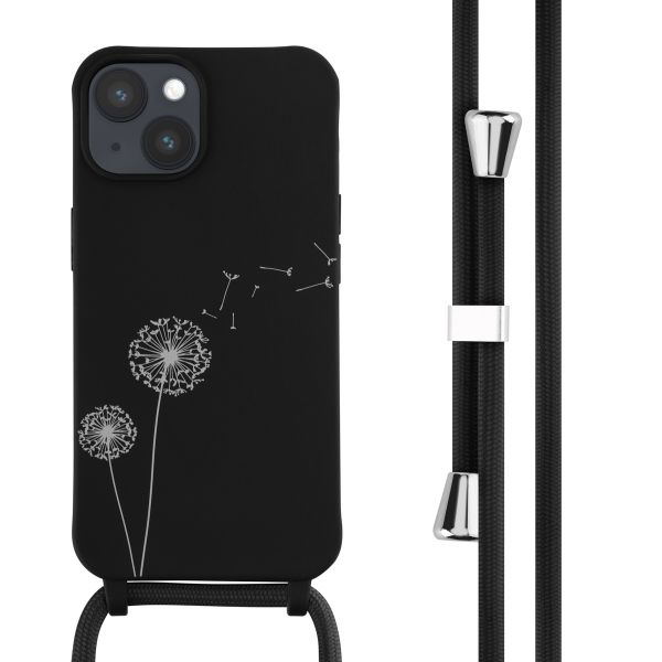 iMoshion Coque design en silicone avec cordon iPhone 14 - Dandelion Black