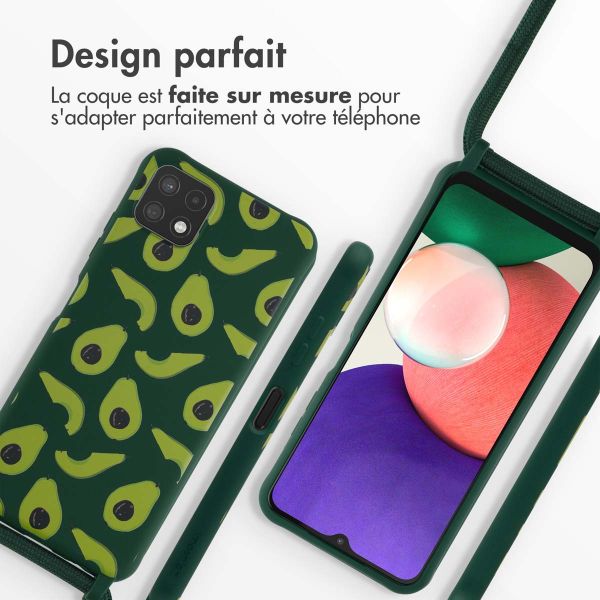 iMoshion Coque design en silicone avec cordon Samsung Galaxy A22 (5G) - Avocado Green