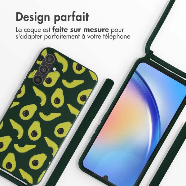 iMoshion Coque design en silicone avec cordon Samsung Galaxy A34 (5G) - Avocado Green