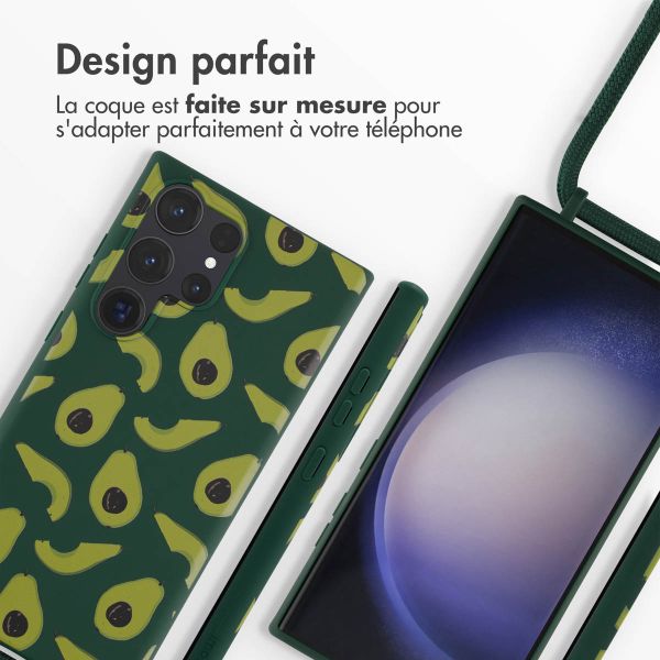 iMoshion Coque design en silicone avec cordon Samsung Galaxy S23 Ultra - Avocado Green