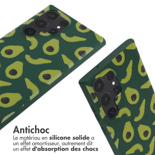 iMoshion Coque design en silicone avec cordon Samsung Galaxy S23 Ultra - Avocado Green