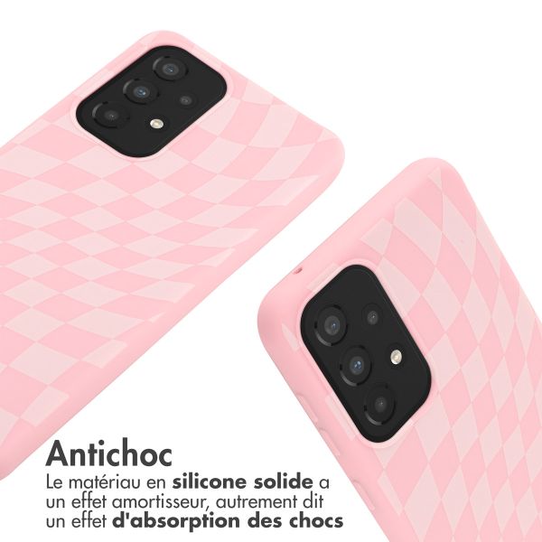 imoshion Coque design en silicone avec cordon Samsung Galaxy A33 - Retro Pink