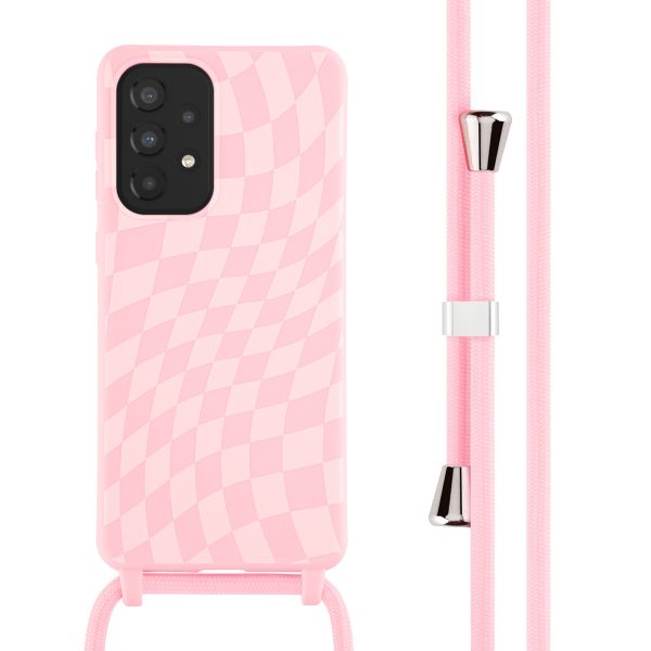 iMoshion Coque design en silicone avec cordon Samsung Galaxy A33 - Retro Pink