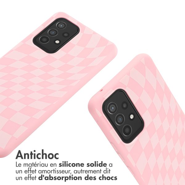 iMoshion Coque design en silicone avec cordon Samsung Galaxy A53 - Retro Pink