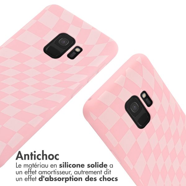 imoshion Coque design en silicone avec cordon Samsung Galaxy S9 - Retro Pink