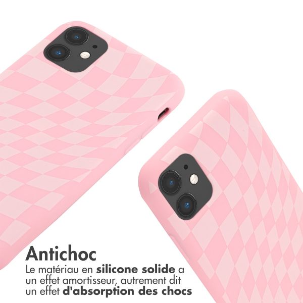 iMoshion Coque design en silicone avec cordon iPhone 11 - Retro Pink