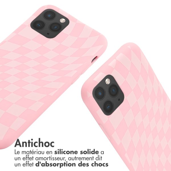 iMoshion Coque design en silicone avec cordon iPhone 11 Pro - Retro Pink