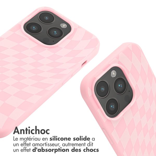 iMoshion Coque design en silicone avec cordon iPhone 14 Pro - Retro Pink