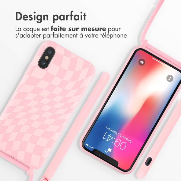 imoshion Coque design en silicone avec cordon iPhone X / Xs - Retro Pink