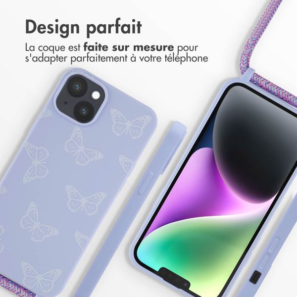 iMoshion Coque design en silicone avec cordon iPhone 14 Plus - Butterfly