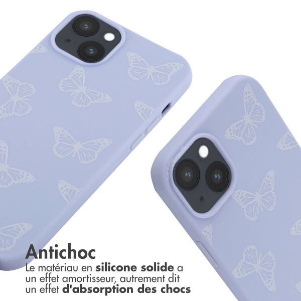 iMoshion Coque design en silicone avec cordon iPhone 14 Plus - Butterfly