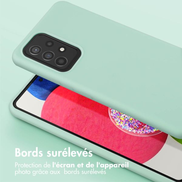 Selencia Coque silicone avec cordon amovible Samsung Galaxy A53 - Turquoise