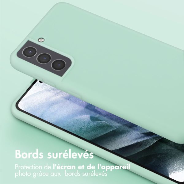 Selencia Coque silicone avec cordon amovible Samsung Galaxy S21 - Turquoise