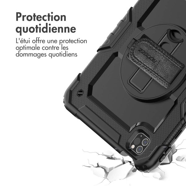 Accezz ﻿Coque arrière robuste avec bandoulière iPad Air 5 (2022) / Air 4 (2020) - Noir