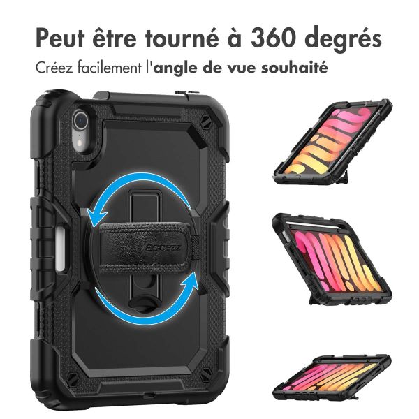 Accezz ﻿Coque arrière robuste avec bandoulière iPad mini 6 - Noir