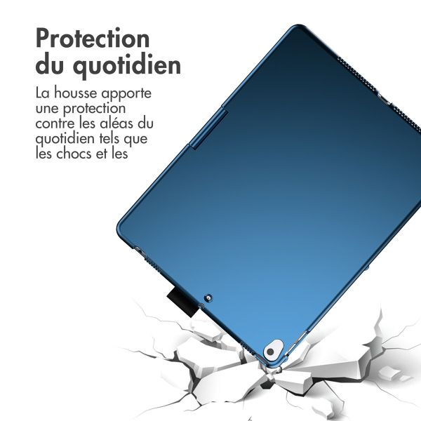 Accezz Étui de tablette Clavier QWERTY iPad 10.2 pouces (2019/2020/2021) / Air 5 (2022) / Air 4 (2020) / iPad Pro 10.5 (2017) - Bleu foncé