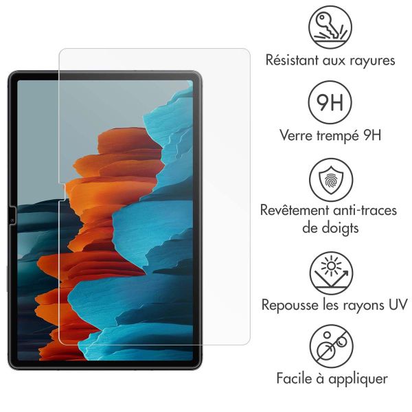 imoshion Protection d'écran en verre trempé Samsung Galaxy Tab S9 FE Plus / Tab S9 Plus / S8 Plus / S7 Plus / Tab S7 FE 5G - Transparent 