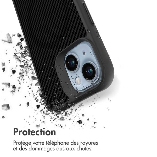iMoshion Rugged Hybrid Carbon Case avec MagSafe iPhone 15 Plus - Noir