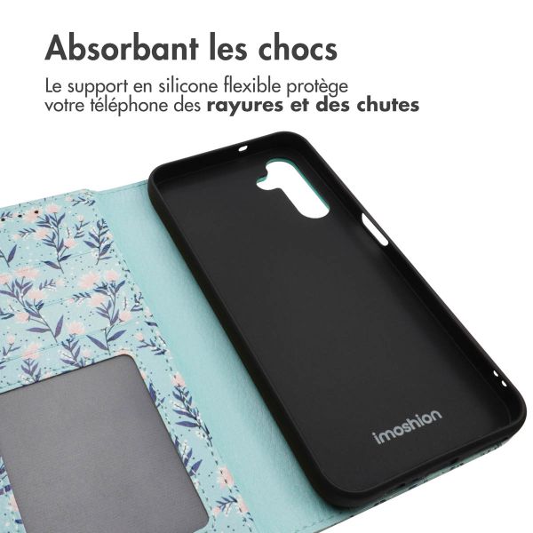 iMoshion ﻿Étui de téléphone portefeuille Design Samsung Galaxy A14 (5G/4G) - Blue Flowers