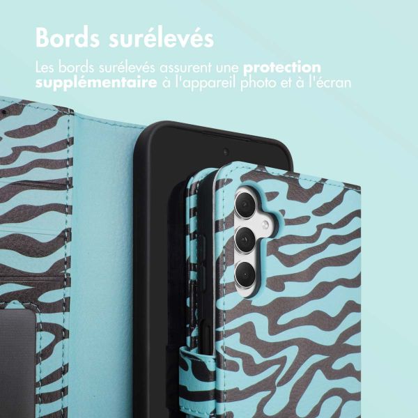 imoshion ﻿Étui de téléphone portefeuille Design Samsung Galaxy A54 (5G) - Black Blue Stripes