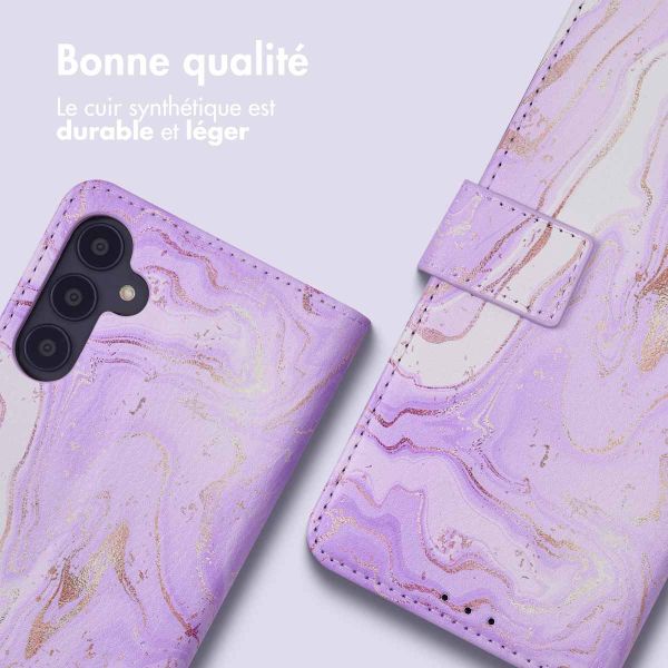 imoshion ﻿Étui de téléphone portefeuille Design Samsung Galaxy A54 (5G) - Purple Marble