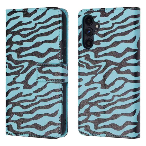 iMoshion ﻿Étui de téléphone portefeuille Design Samsung Galaxy A34 (5G) - Black Blue Stripes