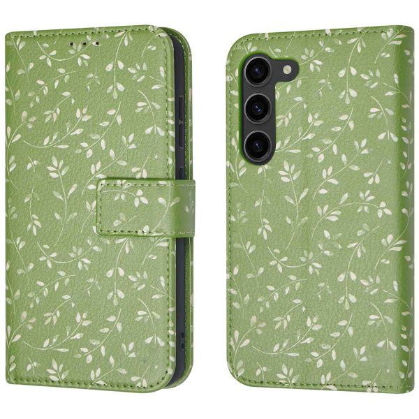 imoshion ﻿Étui de téléphone portefeuille Design Samsung Galaxy S23 - Green Flowers