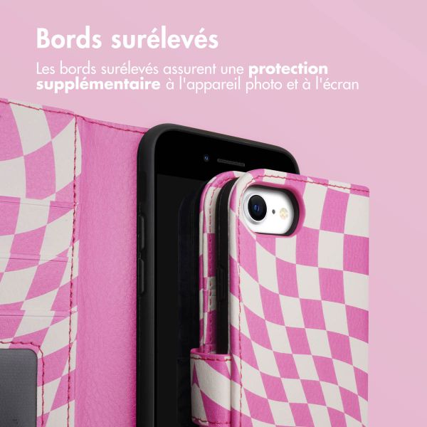 imoshion ﻿Étui de téléphone portefeuille Design iPhone SE (2022 / 2020) / 8 / 7 / 6(s) - Retro Pink