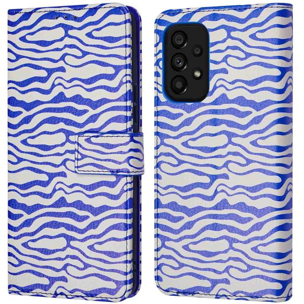 imoshion ﻿Étui de téléphone portefeuille Design Samsung Galaxy A53 - White Blue Stripes