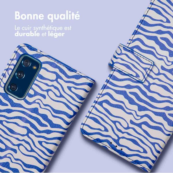 imoshion ﻿Étui de téléphone portefeuille Design Samsung Galaxy S20 FE - White Blue Stripes