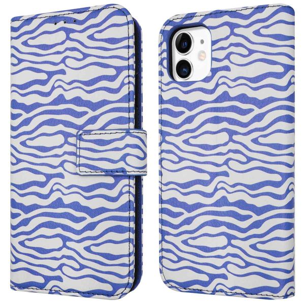 imoshion ﻿Étui de téléphone portefeuille Design iPhone 11 - White Blue Stripes