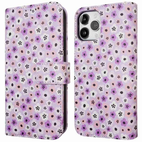 iMoshion ﻿Étui de téléphone portefeuille Design iPhone 12 (Pro) - Purple Flowers