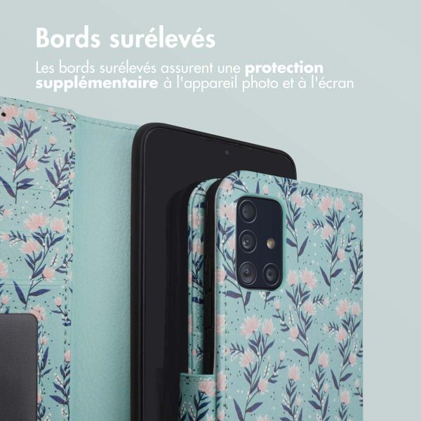 imoshion ﻿Étui de téléphone portefeuille Design Samsung Galaxy A51 - Blue Flowers