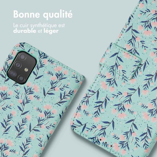 imoshion ﻿Étui de téléphone portefeuille Design Samsung Galaxy A51 - Blue Flowers