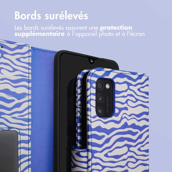 iMoshion ﻿Étui de téléphone portefeuille Design Samsung Galaxy A41 - White Blue Stripes