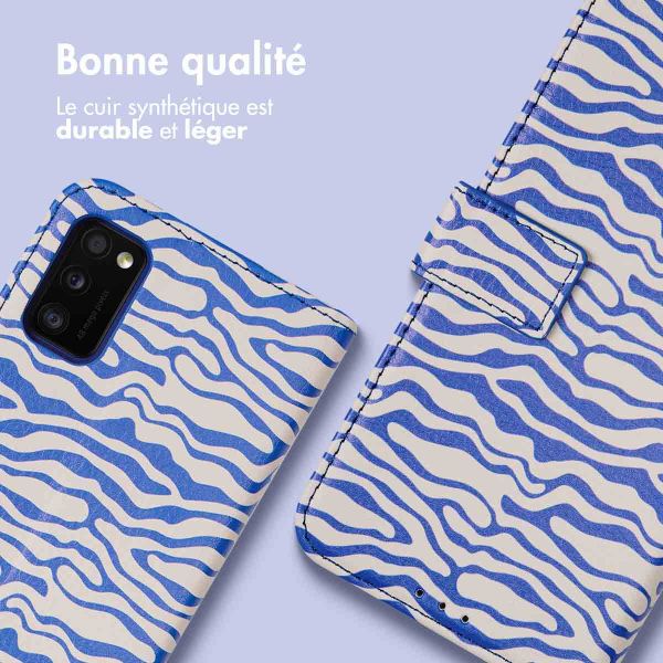 imoshion ﻿Étui de téléphone portefeuille Design Samsung Galaxy A41 - White Blue Stripes