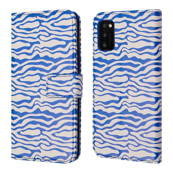 iMoshion ﻿Étui de téléphone portefeuille Design Samsung Galaxy A41 - White Blue Stripes