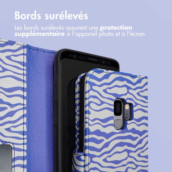 imoshion ﻿Étui de téléphone portefeuille Design Samsung Galaxy S9 - White Blue Stripes