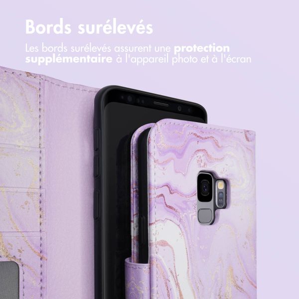 iMoshion ﻿Étui de téléphone portefeuille Design Samsung Galaxy S9 - Purple Marble