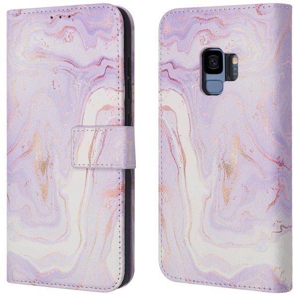 iMoshion ﻿Étui de téléphone portefeuille Design Samsung Galaxy S9 - Purple Marble