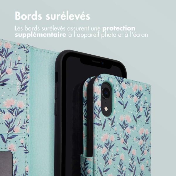 iMoshion ﻿Étui de téléphone portefeuille Design iPhone Xr - Blue Flowers