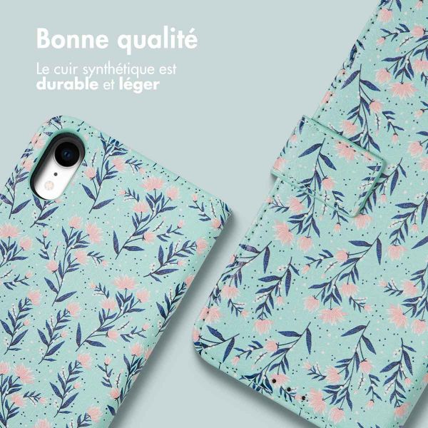 iMoshion ﻿Étui de téléphone portefeuille Design iPhone Xr - Blue Flowers