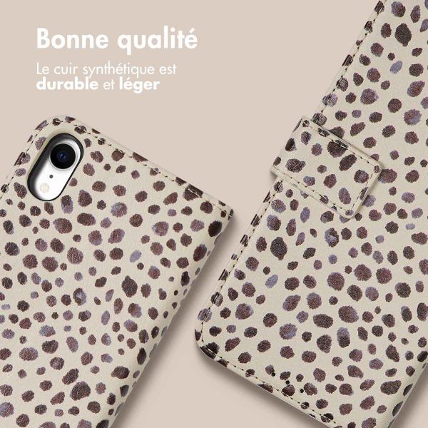 imoshion ﻿Étui de téléphone portefeuille Design iPhone Xr - Black And White Dots