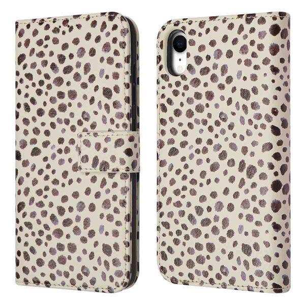 iMoshion ﻿Étui de téléphone portefeuille Design iPhone Xr - Black And White Dots