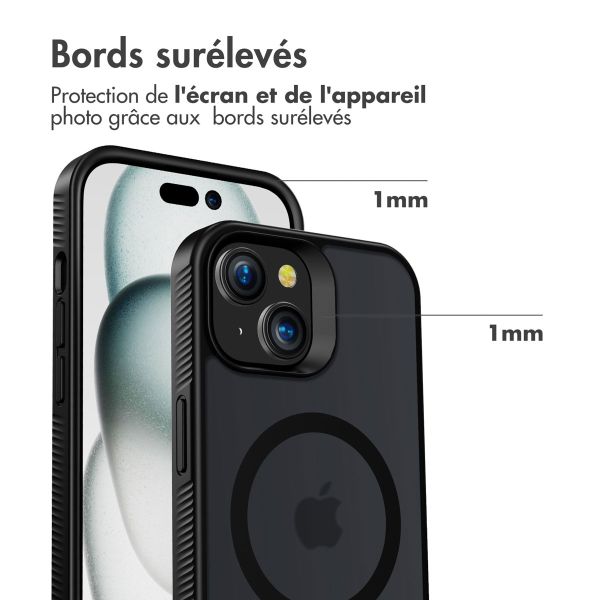 Accezz Coque Givrée Robuste avec MagSafe iPhone 15 - Noir